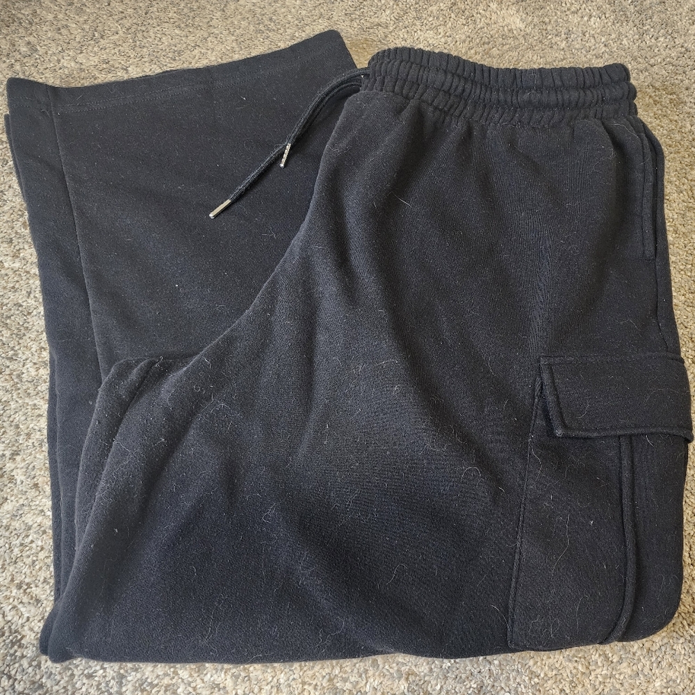 Men's Black Cargo Sweatpants 3X - Picture 4 of 4